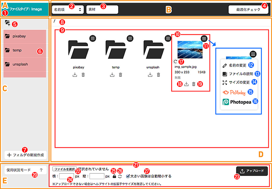 サーバーブラウザウィンドウの見方